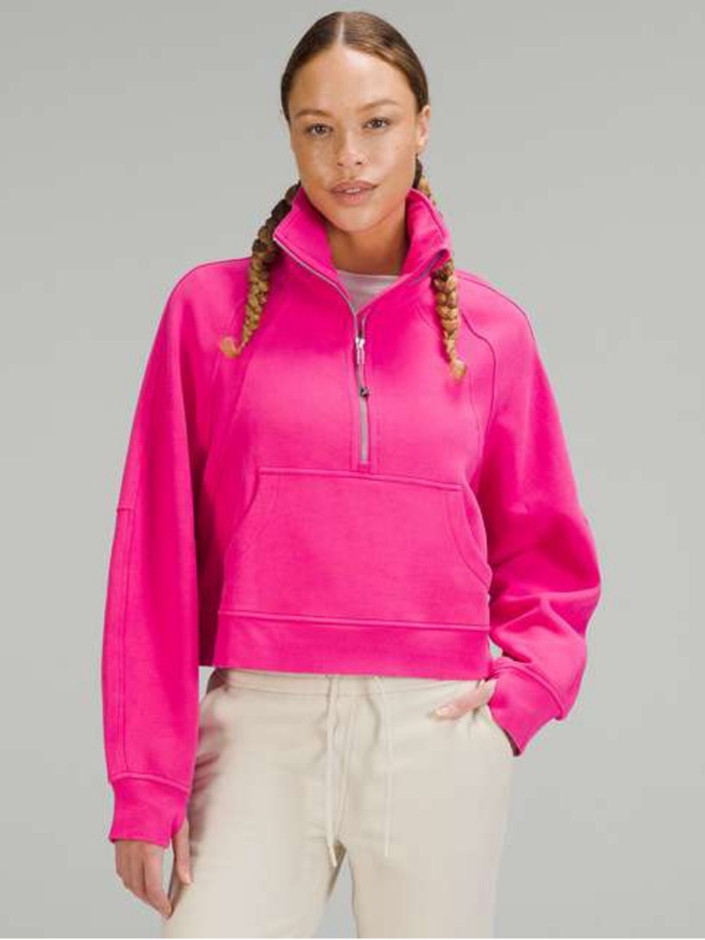 Lululemon Bright Pink Half-Zip Scuba